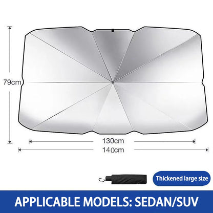 Foldable Car Windshield Sun Shade — Portable Sunscreen Parasol for Front Window