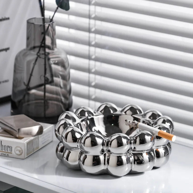 Electroplated Ceramic Ashtray – Decorative Smoking Accessory & Car Ash Tray