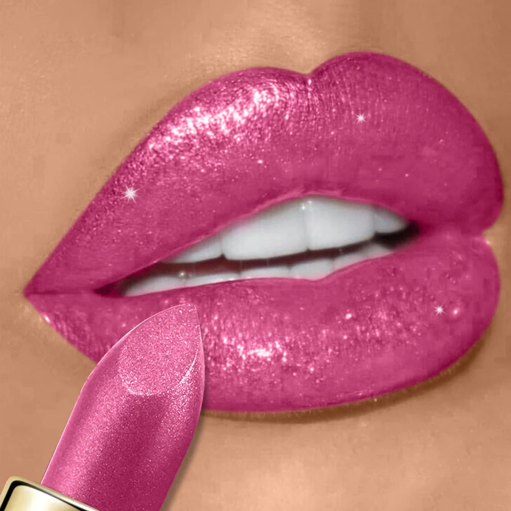 High Pigmented Shiny Lipstick,Stain Resistant,Long-Lasting,Glossy Waterproof Lipstick Shimmering Makeup Valentine'S Day Gift - Shello's Creative Boutique