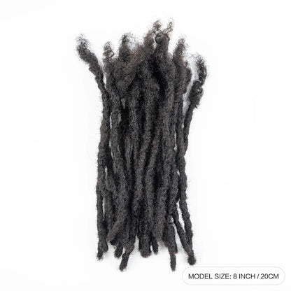 Loc Extension Human Hair 0.6cm Width 8inch 50 Strands Handmade Dreadlock Inter Extension Human Hair for Women/Men/Kids - Shello's Creative Boutique