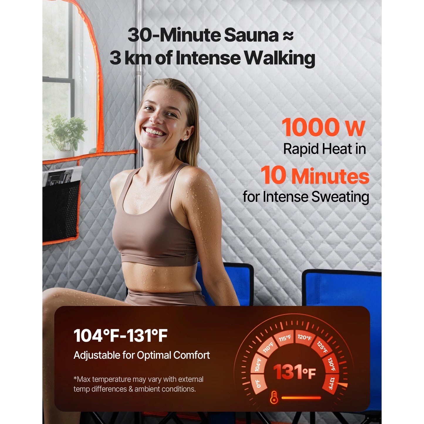 Upgraded 2-Person Portable Steam Sauna Tent – Heavy-Duty Stainless Steel Frame Home Spa