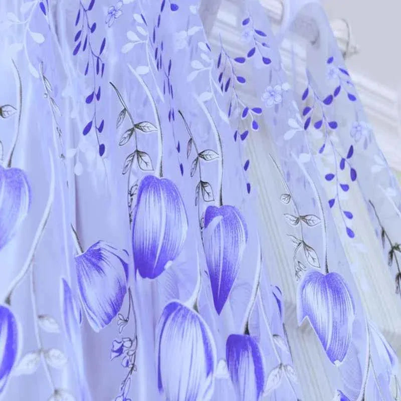 Beeinch Floral Tulle Curtains - Modern Sheer Window Panels for Living Room & Bedroom - Shello's Creative Boutique
