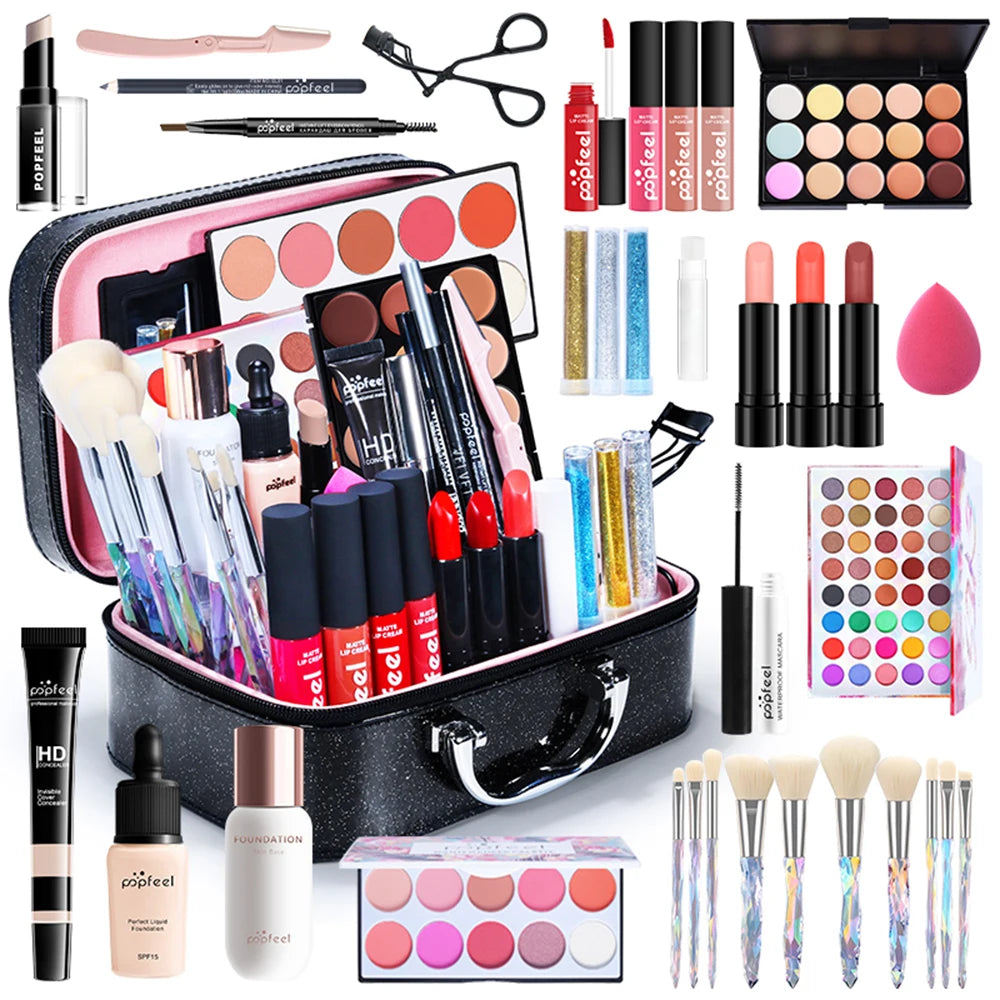 POPFEEL All In One Makeup Kit  for Women Full Kit Set, All in One Makeup Sets Include Eyebrow Eyeliner Eyeshadow - Shello's Creative Boutique