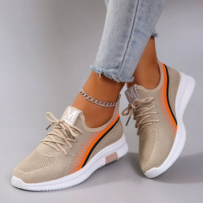 Women's Breathable Mesh Flat Shoes - Lightweight Casual Summer Sneakers
