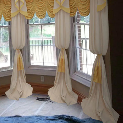 Round Window Curtain Canopy - Roman Blinds for Corner Windows - Shello's Creative Boutique