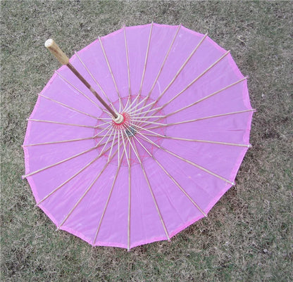 70cm Chinese Fabric Parasol — Traditional Bamboo Dance Umbrella for Weddings & Props