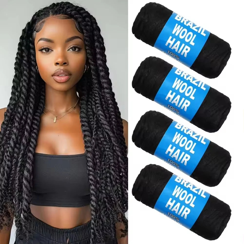 Afro Brazilian Wool Hair - African Dreadlock Braid Yarn for Extensions - Shello's Creative Boutique
