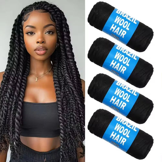 Afro Brazilian Wool Hair - African Dreadlock Braid Yarn for Extensions - Shello's Creative Boutique