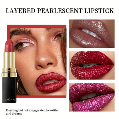 High Pigmented Shiny Lipstick,Stain Resistant,Long-Lasting,Glossy Waterproof Lipstick Shimmering Makeup Valentine'S Day Gift - Shello's Creative Boutique