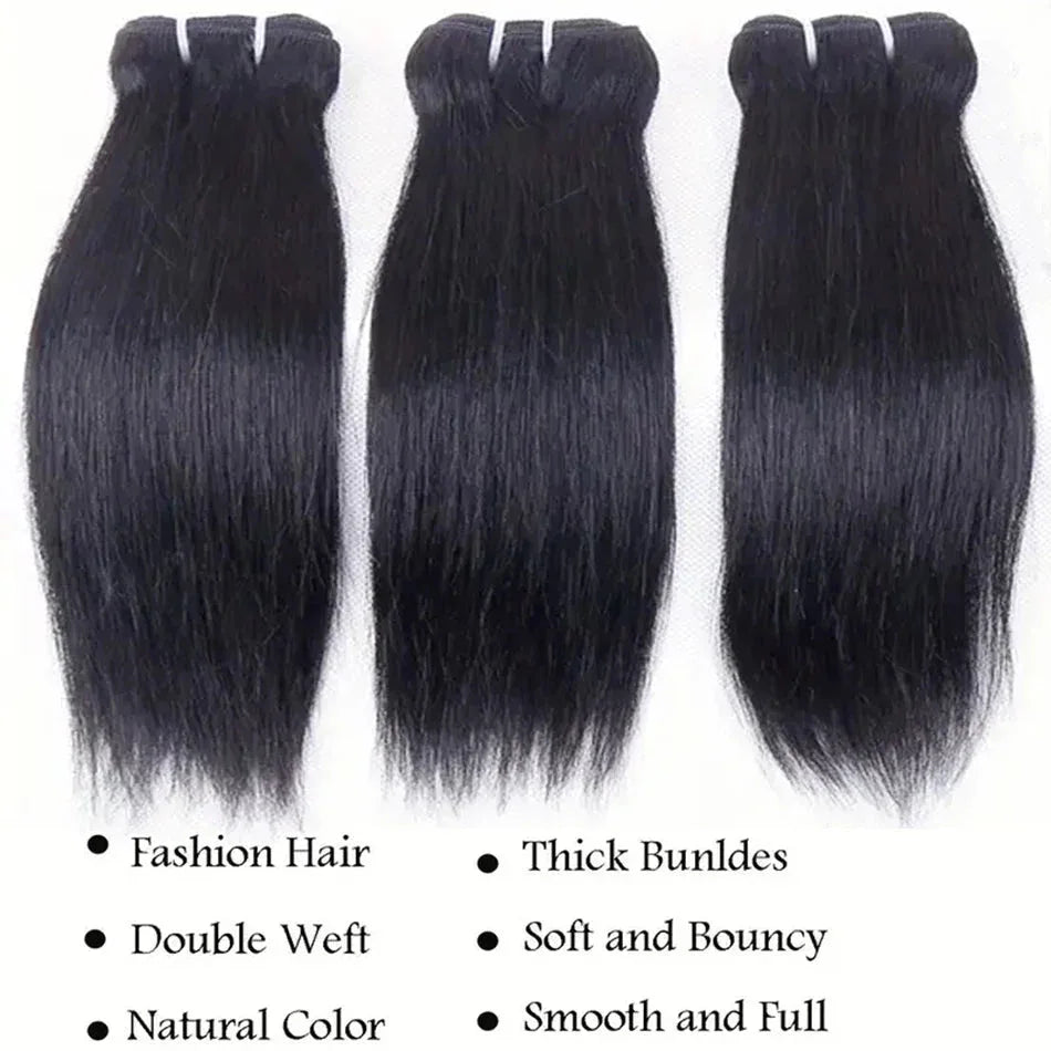Bone Straight Brazilian Virgin Hair Bundles - 100g Natural Colour Weave - Shello's Creative Boutique