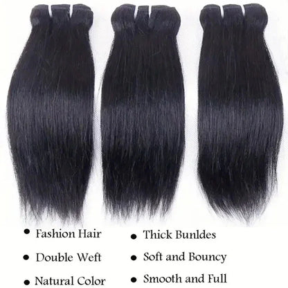 Bone Straight Brazilian Virgin Hair Bundles - 100g Natural Colour Weave - Shello's Creative Boutique