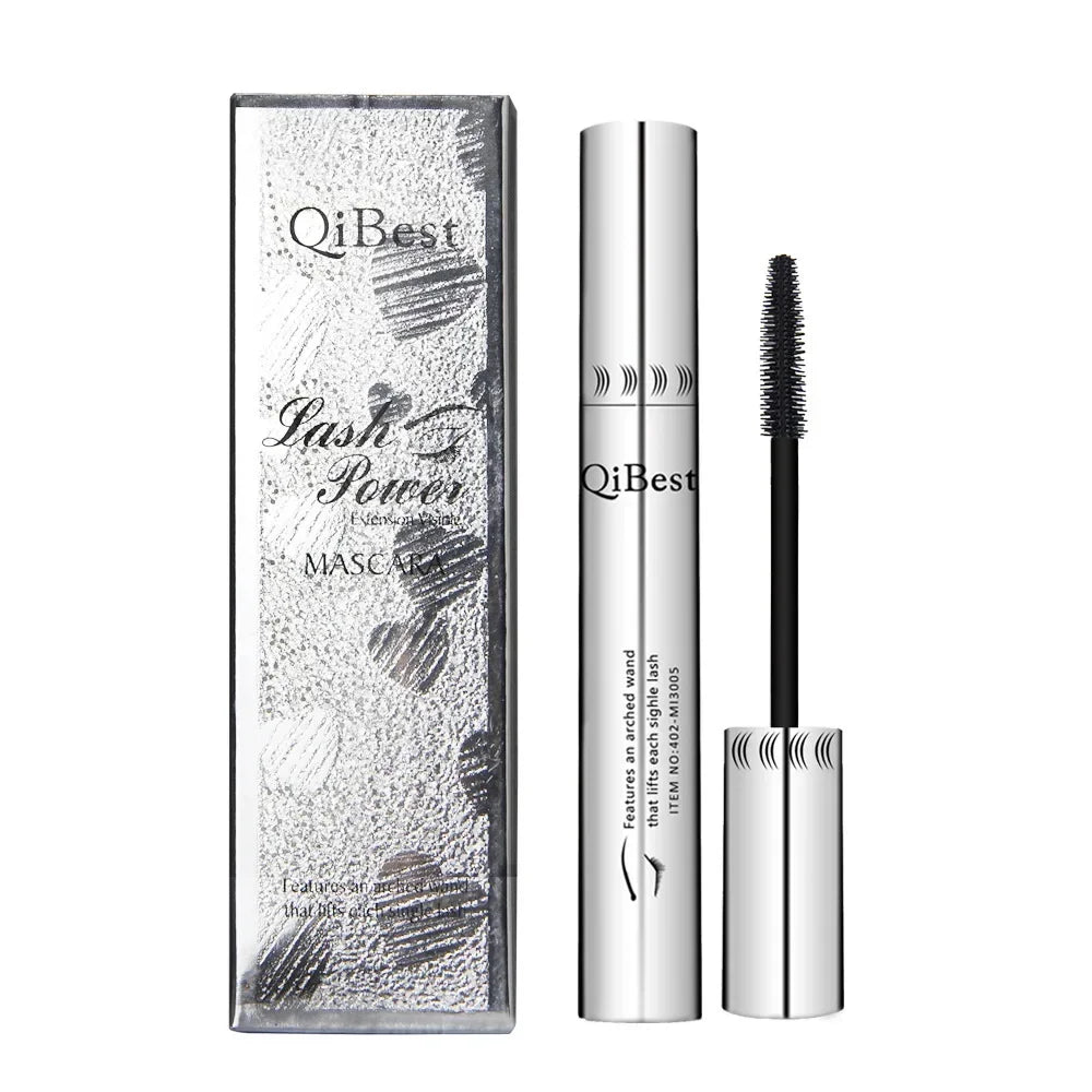 Qibest Silver Tube Mascara Waterproof Long & Curling Black Eyelashes Easy Removal No Dizziness Everlastingly Lasting - Shello's Creative Boutique