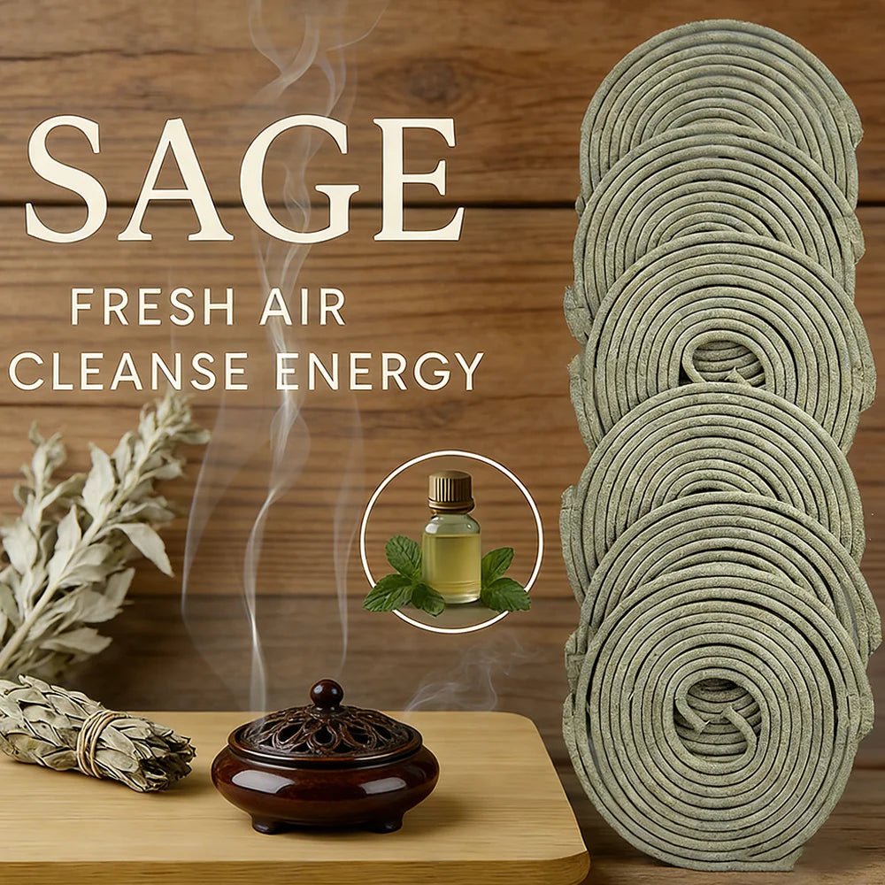 White Sage Spiral Incense Coils - Long-Lasting 2-Hour Burn (22-198 Pieces) - Shello's Creative Boutique
