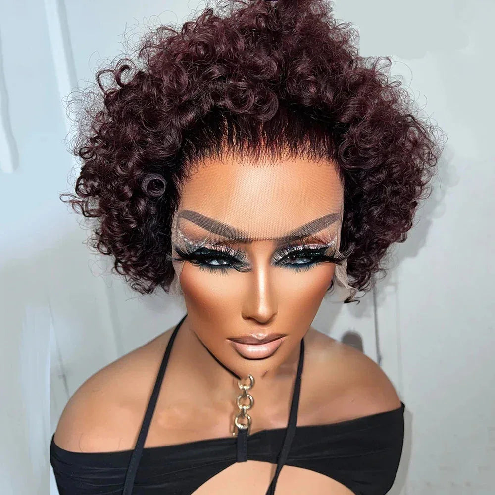Pixie Cut Short Bob Wig - 100% Human Hair 13x4 Transparent Lace Frontal Wig - Shello's Creative Boutique
