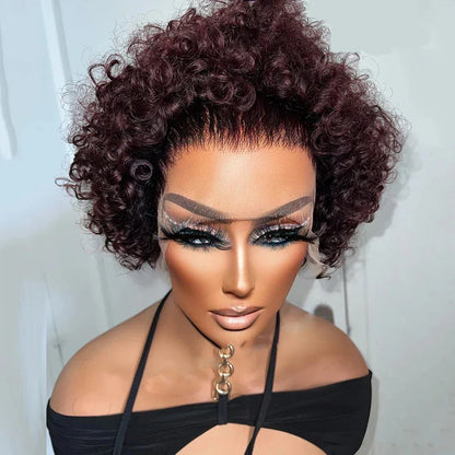 Pixie Cut Short Bob Wig - 100% Human Hair 13x4 Transparent Lace Frontal Wig - Shello's Creative Boutique