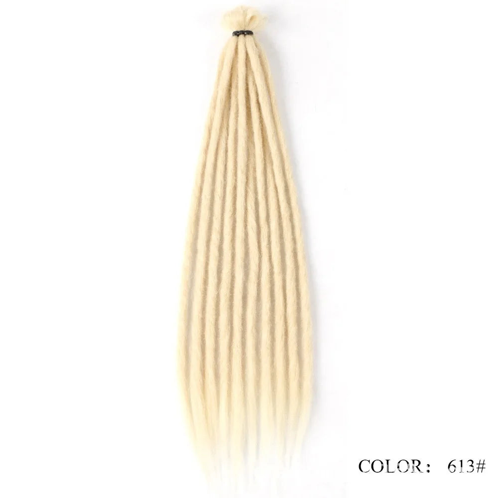 24" Straight Dreadlock Clip-In Extensions - 10 Strands Synthetic Hair - Shello's Creative Boutique