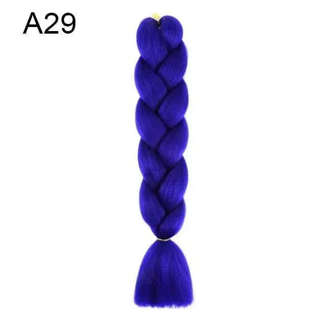 24 Inch Jumbo Braiding Hair - Rainbow Ombre Synthetic Extensions - Shello's Creative Boutique
