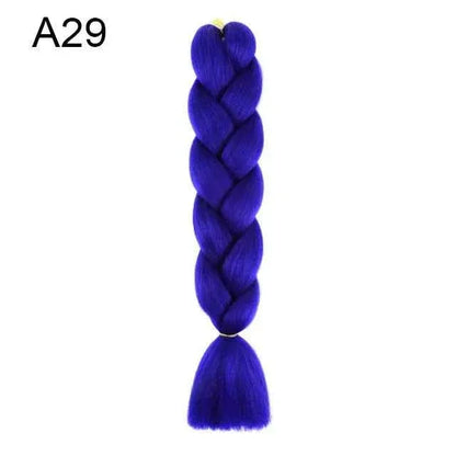 24 Inch Jumbo Braiding Hair - Rainbow Ombre Synthetic Extensions - Shello's Creative Boutique
