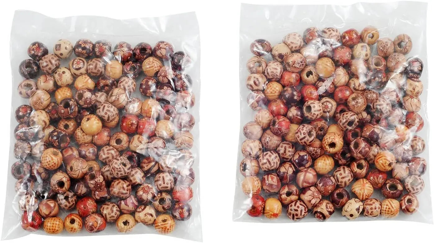100pcs Wooden Dreadlock Beads - Vintage Natural Wood Hair Accessories - Shello's Creative Boutique