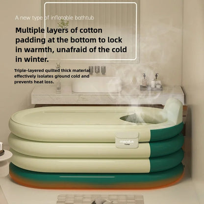 Foldable Adult Sitting Bathtub – Thickened Inflatable Bath Barrel for Sweat Steam & Medicine Bath