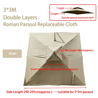 Parasol Replacement Cloth – Waterproof Anti-UV Canopy for 6 & 8 Rib Banana Parasols
