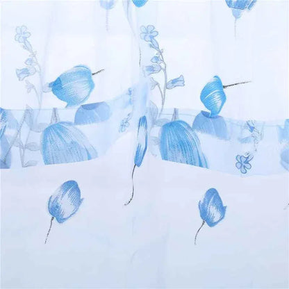 Beeinch Floral Tulle Curtains - Modern Sheer Window Panels for Living Room & Bedroom - Shello's Creative Boutique