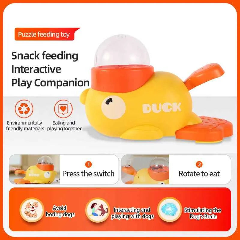Pet Snack Feeder Dog Food Dispenser Automatic Feeder Puppy Cartoon Duck Design Used to Train Dogs Accessories Cats Cat Supplies