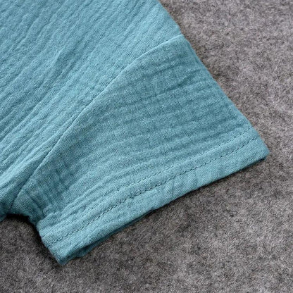 ELVESNEST Cotton-Linen Hooded Summer Set – Unisex Short Sleeve Top & Shorts Outfit for Kids Ages 2–7 - Shello's Creative Boutique