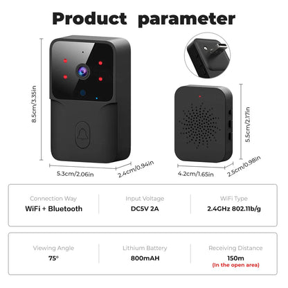 Tuya Smart WiFi Video Doorbell with HD Camera & Night Vision