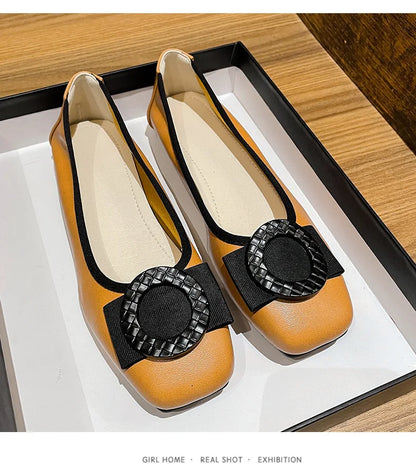 Plus Size Ballet Flats with Bow - Soft Sole Loafers - Shello's Creative Boutique