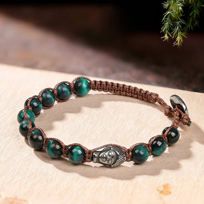 Bracelet Tibetan Buddhism Natural Stone 8mm Beads Red Sandalwood Rosary Healing Meditation Lucky Prayer Bracelet Men Women