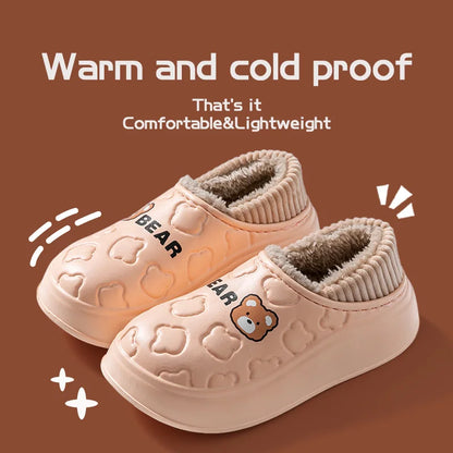 Women's Waterproof Winter Slippers – Non-Slip Insulated Cotton Shoes - Shello's Creative Boutique