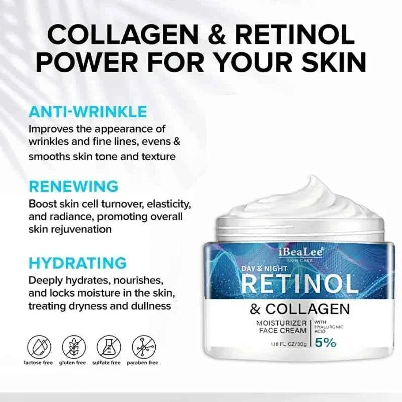 Retinol Anti-wrinkle Cream For Men Collagen Anti-Aging Removal Face & Neck Wrinkle Efficient Moisturize Firming Korean Skin Care