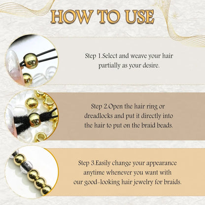 50PCS Hair Beads Loc Dreadlock Jewelry Clear Large Beads Braids Accessories Hair Decoration for Women Jewelry Making Kit - Shello's Creative Boutique