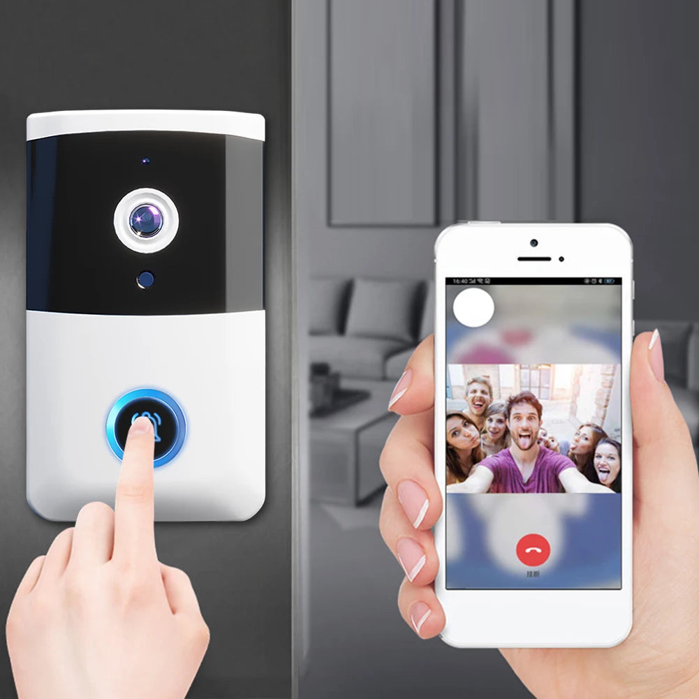 WiFi Wireless Video Doorbell with Night Vision & Two-Way Audio