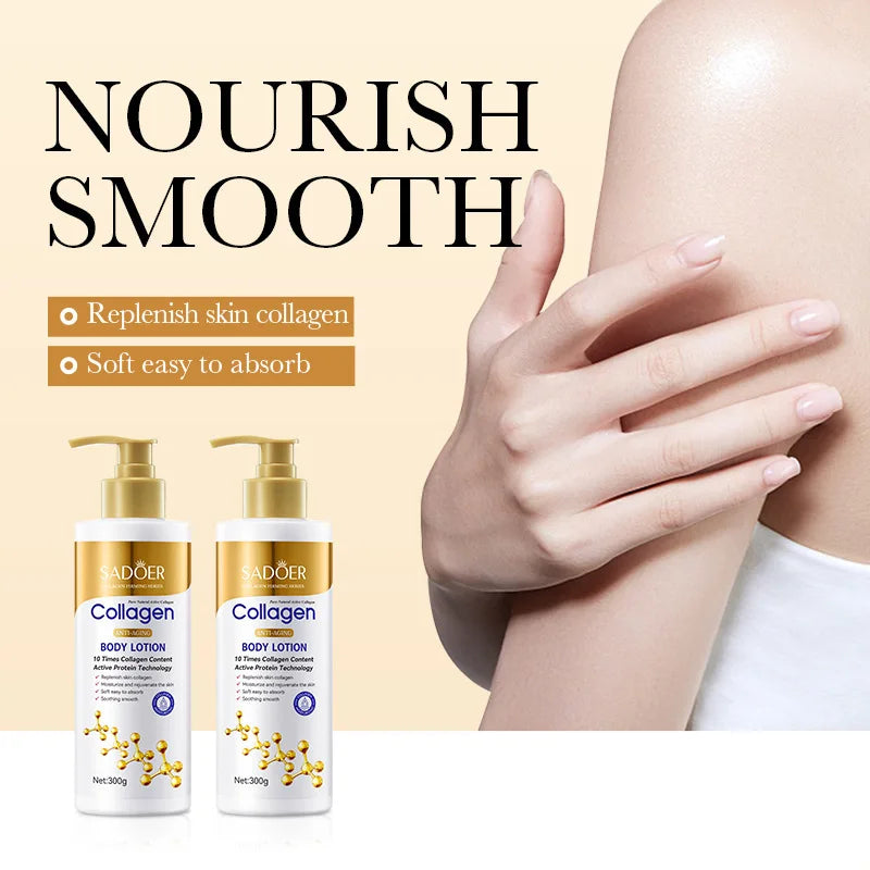 Collagen Body Lotion for Firming & Hydration - Intense Moisturizer Anti-Aging Skin for Dry, Sagging Skin, Nourishment 300g/pc - Shello's Creative Boutique