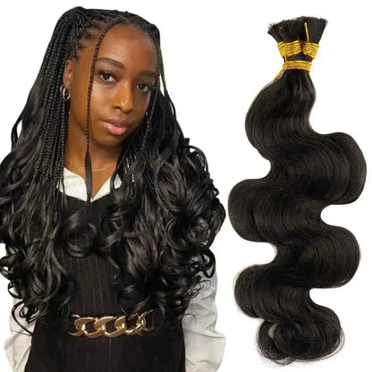 Body Wave Braiding Hair - 100% Human Hair Double Drawn Bulk for Boho Knotless Braids - Shello's Creative Boutique