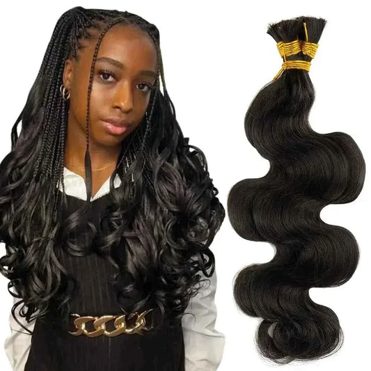 Body Wave Braiding Hair - 100% Human Hair Double Drawn Bulk for Boho Knotless Braids - Shello's Creative Boutique