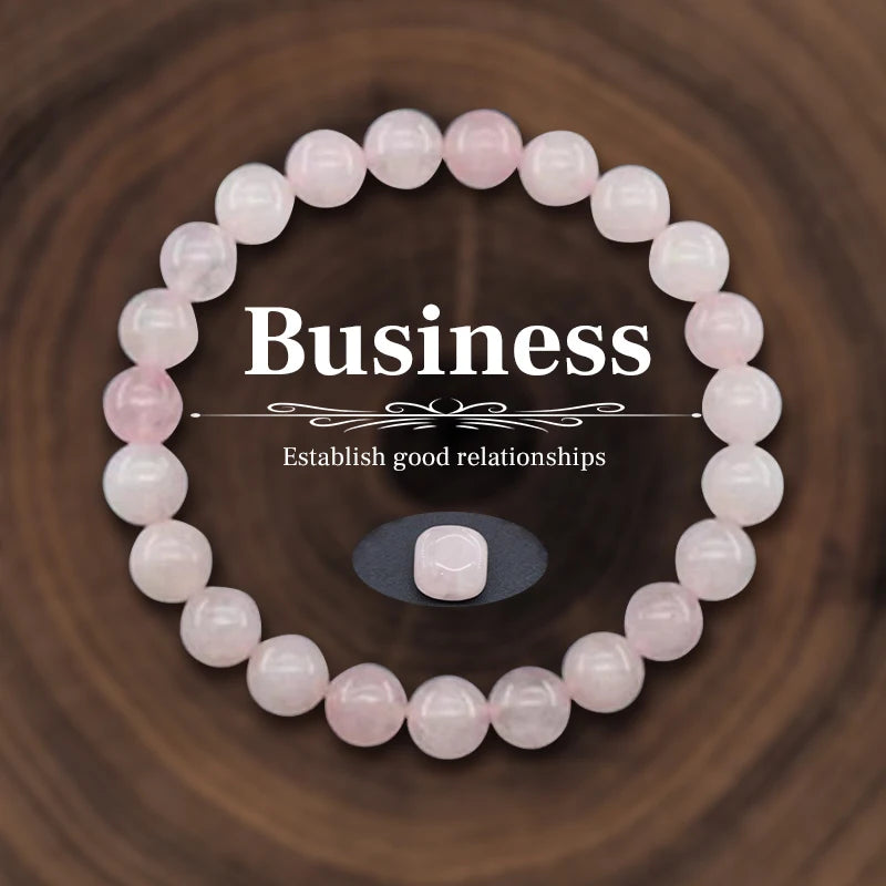 8mm Natural Stone Beaded Bracelet – Amethyst, Crystal, Agate & Tiger Eye