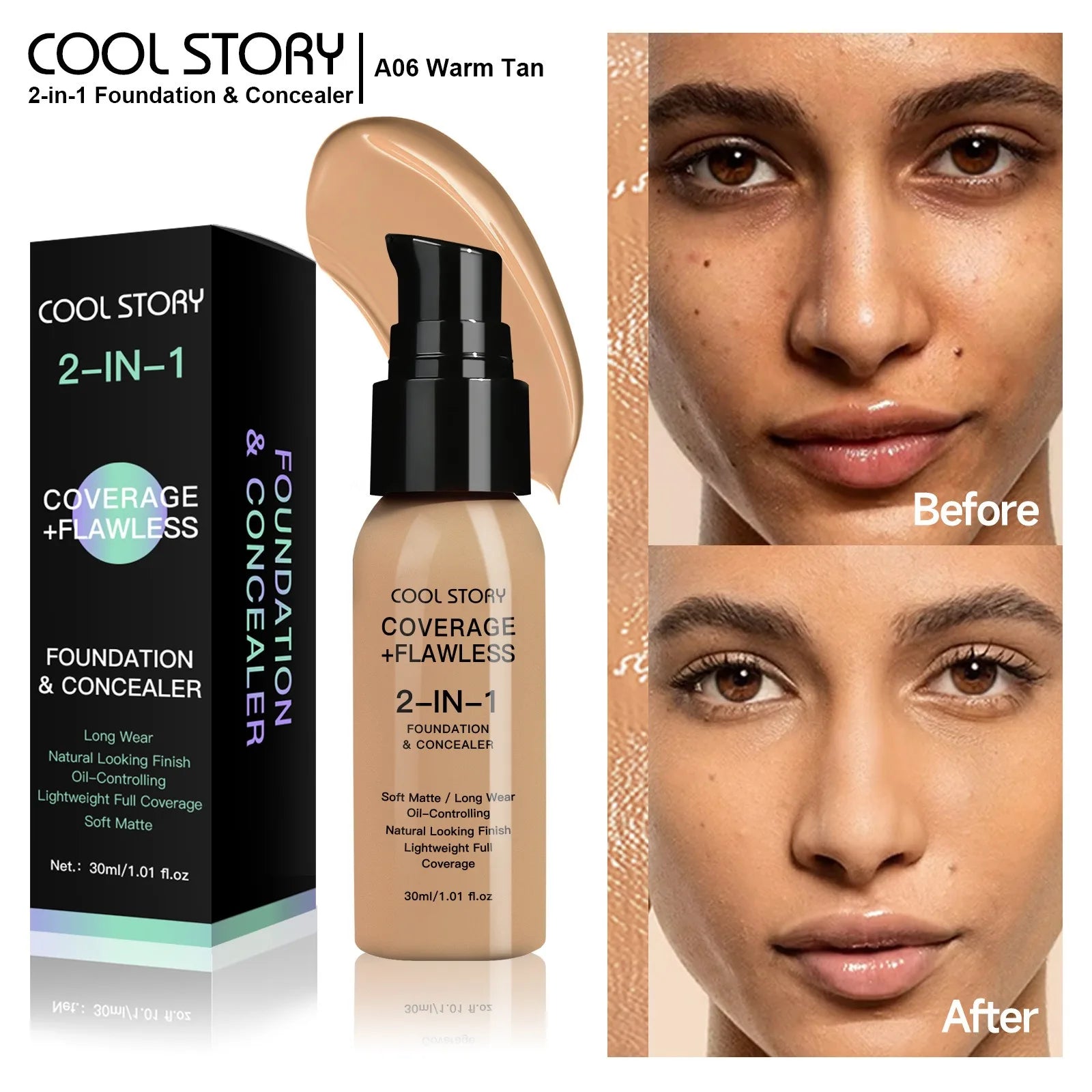 10 Color Lasting Face Foundation Cream Oil-Control Matte BB Cream Liquid Full Coverage Waterproof Hydrating Brighten Concealer - Shello's Creative Boutique