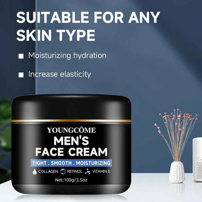 Men's Collagen Moisturizing Cream with Retinol and Vitamins, Refreshing and Hydrating,Anti-Wrinkle Aging Moisturizing Cream