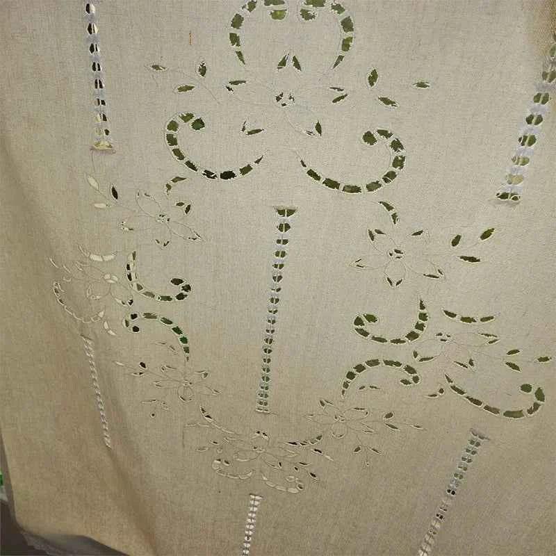 Handmade Linen Curtains - Minimalist Hollowed Threading for Kitchen, Bathroom & Partition - Shello's Creative Boutique
