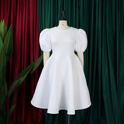 Elegant Pleated A-Line Dress - High Waist Mid-Calf Dress - Shello's Creative Boutique