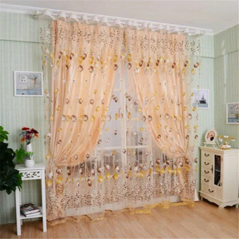 Modern Purple Tulle Curtain Panel - 200x100cm Sheer Voile Drape for Living Room & Bedroom - Shello's Creative Boutique