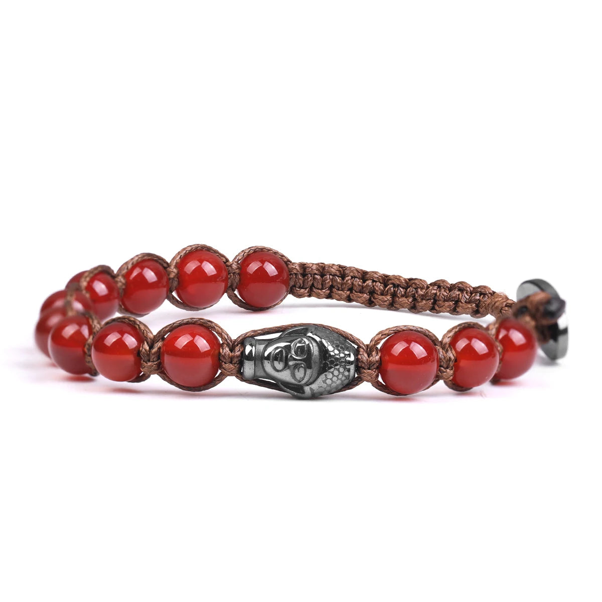 Bracelet Tibetan Buddhism Natural Stone 8mm Beads Red Sandalwood Rosary Healing Meditation Lucky Prayer Bracelet Men Women