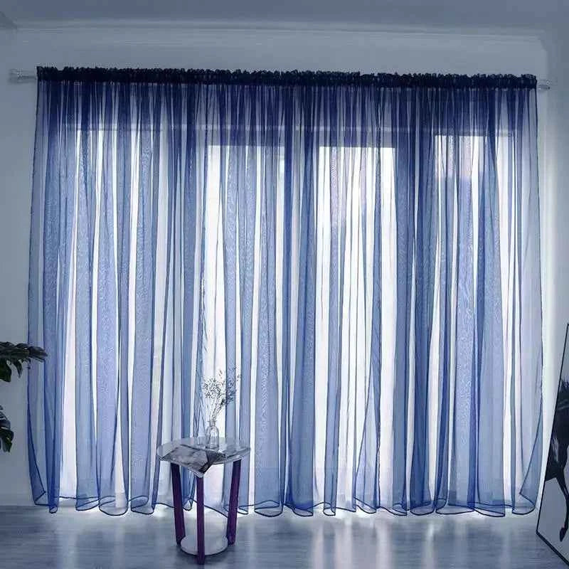 100*270cm Modern Curtains White Transparent Gauze Curtains Solid Color Kitchen Curtain Valves Window Fabrics Rustic Decoration