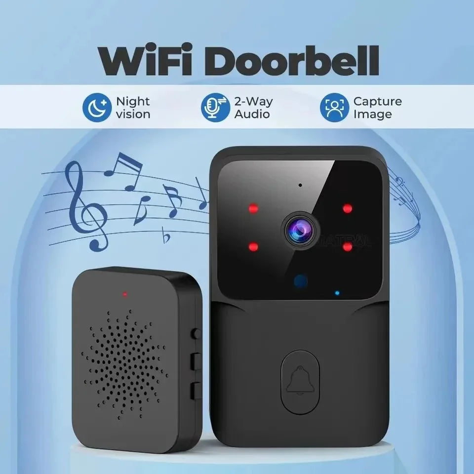 Wireless WiFi Video Doorbell Camera Bundle with HD Outdoor IR & Video Intercom