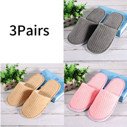 Disposable Guest Slippers - 3 Pairs Non-Slip Indoor Set - Shello's Creative Boutique