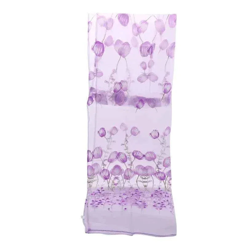Beeinch Floral Tulle Curtains - Modern Sheer Window Panels for Living Room & Bedroom - Shello's Creative Boutique