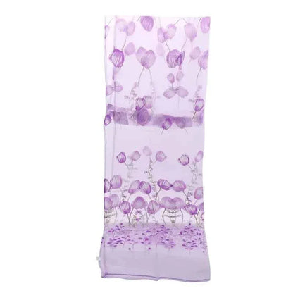 Beeinch Floral Tulle Curtains - Modern Sheer Window Panels for Living Room & Bedroom - Shello's Creative Boutique